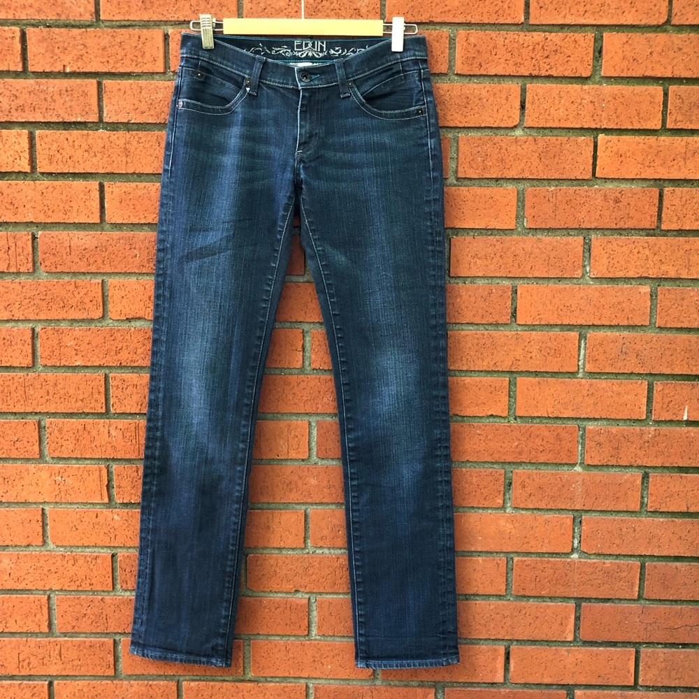 Rad EDUN Straight-Legged Jeans, Dark Wash, Size 27